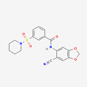 molecular formula C20H19N3O5S B6124928 N-(6-CYANO-2H-1,3-BENZODIOXOL-5-YL)-3-(PIPERIDINE-1-SULFONYL)BENZAMIDE 
