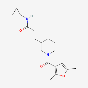 molecular formula C18H26N2O3 B6125342 N-cyclopropyl-3-[1-(2,5-dimethylfuran-3-carbonyl)piperidin-3-yl]propanamide 