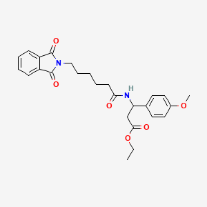 molecular formula C26H30N2O6 B6125489 ETHYL 3-[6-(1,3-DIOXO-2,3-DIHYDRO-1H-ISOINDOL-2-YL)HEXANAMIDO]-3-(4-METHOXYPHENYL)PROPANOATE 