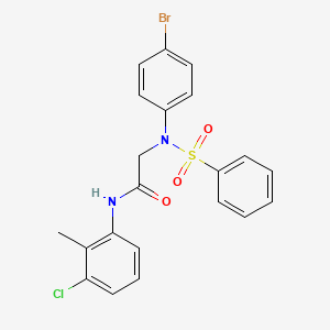 molecular formula C21H18BrClN2O3S B6125525 N~2~-(4-bromophenyl)-N-(3-chloro-2-methylphenyl)-N~2~-(phenylsulfonyl)glycinamide 