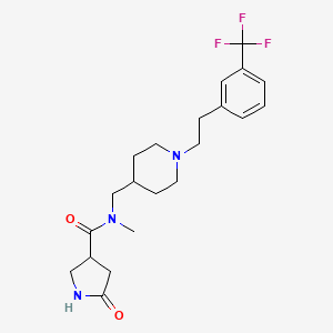 molecular formula C21H28F3N3O2 B6125655 N-methyl-5-oxo-N-[[1-[2-[3-(trifluoromethyl)phenyl]ethyl]piperidin-4-yl]methyl]pyrrolidine-3-carboxamide 