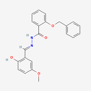 molecular formula C22H20N2O4 B6125814 N-[(E)-(2-hydroxy-5-methoxyphenyl)methylideneamino]-2-phenylmethoxybenzamide 