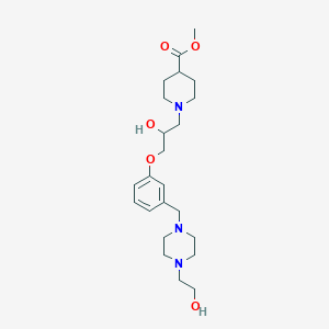 molecular formula C23H37N3O5 B6125832 Methyl 1-[2-hydroxy-3-[3-[[4-(2-hydroxyethyl)piperazin-1-yl]methyl]phenoxy]propyl]piperidine-4-carboxylate 