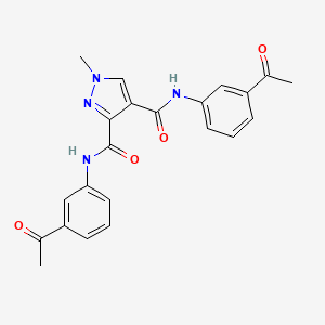 molecular formula C22H20N4O4 B6125902 N~3~,N~4~-BIS(3-ACETYLPHENYL)-1-METHYL-1H-PYRAZOLE-3,4-DICARBOXAMIDE 