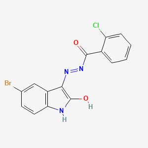 molecular formula C15H9BrClN3O2 B6125925 N'-(5-bromo-2-oxoindol-3-yl)-2-chlorobenzohydrazide 