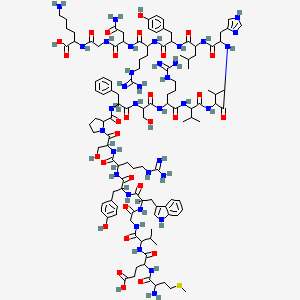 molecular formula C118H177N35O29S B612604 H-Met-glu-val-gly-trp-tyr-arg-ser-pro-phe-ser-arg-val-val-his-leu-tyr-arg-asn-gly-lys-OH 