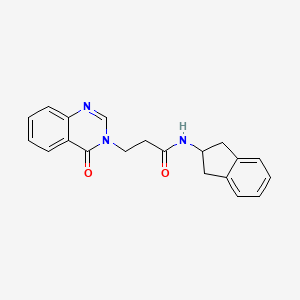 molecular formula C20H19N3O2 B6126040 N-(2,3-dihydro-1H-inden-2-yl)-3-(4-oxoquinazolin-3(4H)-yl)propanamide 