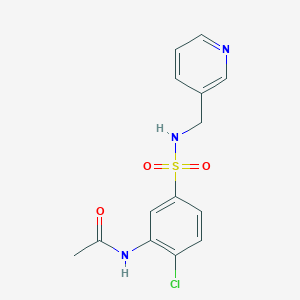 molecular formula C14H14ClN3O3S B6126119 N-[2-chloro-5-(pyridin-3-ylmethylsulfamoyl)phenyl]acetamide 