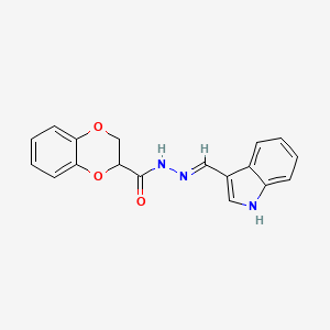 molecular formula C18H15N3O3 B6126352 N'-[(E)-(1H-INDOL-3-YL)METHYLIDENE]-2,3-DIHYDRO-1,4-BENZODIOXINE-2-CARBOHYDRAZIDE 