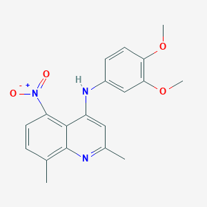 molecular formula C19H19N3O4 B6126383 N-(3,4-dimethoxyphenyl)-2,8-dimethyl-5-nitroquinolin-4-amine 