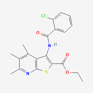 molecular formula C20H19ClN2O3S B6126486 ETHYL 3-(2-CHLOROBENZAMIDO)-4,5,6-TRIMETHYLTHIENO[2,3-B]PYRIDINE-2-CARBOXYLATE 