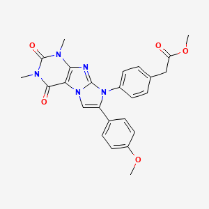molecular formula C25H23N5O5 B6126617 METHYL 2-{4-[7-(4-METHOXYPHENYL)-1,3-DIMETHYL-2,4-DIOXO-1H,2H,3H,4H,8H-IMIDAZO[1,2-G]PURIN-8-YL]PHENYL}ACETATE 
