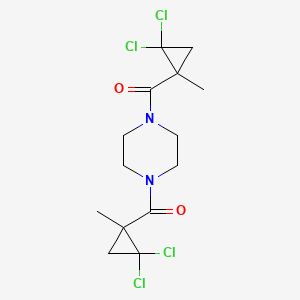 molecular formula C14H18Cl4N2O2 B6126667 Piperazine-1,4-diylbis[(2,2-dichloro-1-methylcyclopropyl)methanone] 