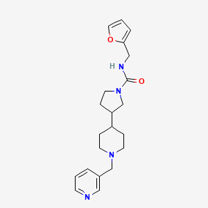 molecular formula C21H28N4O2 B6126763 N-(furan-2-ylmethyl)-3-[1-(pyridin-3-ylmethyl)piperidin-4-yl]pyrrolidine-1-carboxamide 