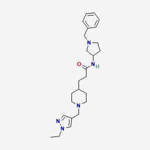 molecular formula C25H37N5O B6126857 N-(1-benzylpyrrolidin-3-yl)-3-[1-[(1-ethylpyrazol-4-yl)methyl]piperidin-4-yl]propanamide 