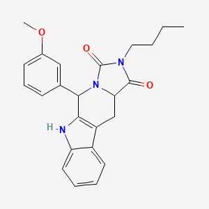 molecular formula C24H25N3O3 B6126890 13-Butyl-10-(3-methoxyphenyl)-8,11,13-triazatetracyclo[7.7.0.02,7.011,15]hexadeca-1(9),2,4,6-tetraene-12,14-dione 