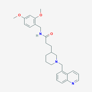 molecular formula C27H33N3O3 B6126944 N-[(2,4-dimethoxyphenyl)methyl]-3-[1-(quinolin-5-ylmethyl)piperidin-3-yl]propanamide 