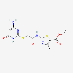 molecular formula C13H15N5O4S2 B6127032 Ethyl 2-({[(4-amino-6-oxo-1,6-dihydropyrimidin-2-yl)sulfanyl]acetyl}amino)-4-methyl-1,3-thiazole-5-carboxylate 