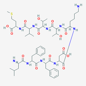 molecular formula C₄₈H₇₈N₁₀O₁₄S₁ B612710 H-DL-Leu-DL-Phe-DL-Phe-DL-Asp-DL-Lys-DL-xiThr-DL-xiThr-DL-Val-DL-Met-OH CAS No. 913545-15-0