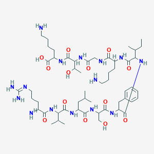 molecular formula C₅₃H₉₃N₁₅O₁₃ B612711 H-DL-Arg-DL-Val-DL-Leu-DL-Ser-DL-Phe-DL-xiIle-DL-Lys-Gly-DL-xiThr-DL-Lys-OH CAS No. 199727-68-9