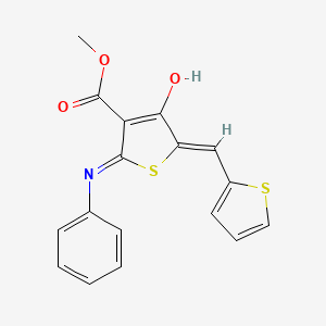 molecular formula C17H13NO3S2 B6127110 methyl (5Z)-4-hydroxy-2-phenylimino-5-(thiophen-2-ylmethylidene)thiophene-3-carboxylate 