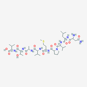 molecular formula C₄₂H₇₄N₁₀O₁₂S B612714 (2S)-2-[[(2S,3R)-2-[[(2S)-2-[[(2S)-2-[[(2S)-2-[[(2S)-1-[(2S)-2-[[(2S)-2-[[(2S)-2,4-diamino-4-oxobutanoyl]amino]-4-methylpentanoyl]amino]-3-methylbutanoyl]pyrrolidine-2-carbonyl]amino]-4-methylsulfanylbutanoyl]amino]-3-methylbutanoyl]amino]propanoyl]amino]-3-hydroxybutanoyl]amino]-3-methylbutanoic acid CAS No. 153045-21-7