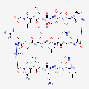 molecular formula C₁₀₃H₁₈₅N₃₁O₂₄S B612720 L-Alanine, L-leucyl-L-lysyl-L-lysyl-L-phenylalanyl-L-asparaginyl-L-alanyl-L-arginyl-L-arginyl-L-lysyl-L-leucyl-L-lysylglycyl-L-alanyl-L-isoleucyl-L-leucyl-L-threonyl-L-threonyl-L-methionyl-L-leucyl- CAS No. 115044-69-4