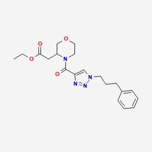 molecular formula C20H26N4O4 B6127409 ethyl (4-{[1-(3-phenylpropyl)-1H-1,2,3-triazol-4-yl]carbonyl}-3-morpholinyl)acetate 