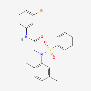 molecular formula C22H21BrN2O3S B6127440 N-(3-Bromophenyl)-2-[(2,5-dimethylphenyl)(phenylsulfonyl)amino]acetamide CAS No. 425608-39-5