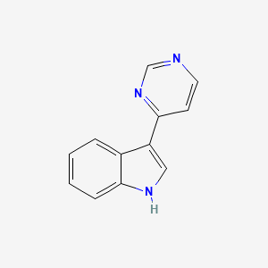 molecular formula C12H9N3 B6127505 3-pyrimidin-4-yl-1H-indole 