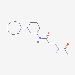 molecular formula C17H31N3O2 B6127540 3-acetamido-N-(1-cycloheptylpiperidin-3-yl)propanamide 