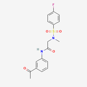 molecular formula C17H17FN2O4S B6127881 N-(3-acetylphenyl)-N~2~-[(4-fluorophenyl)sulfonyl]-N~2~-methylglycinamide 