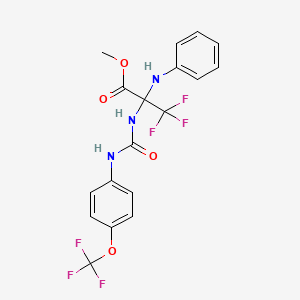 molecular formula C18H15F6N3O4 B6127933 METHYL 3,3,3-TRIFLUORO-2-(PHENYLAMINO)-2-({[4-(TRIFLUOROMETHOXY)PHENYL]CARBAMOYL}AMINO)PROPANOATE 