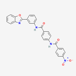 molecular formula C27H18N4O5 B6127978 N-[3-(1,3-benzoxazol-2-yl)phenyl]-4-[(4-nitrobenzoyl)amino]benzamide 