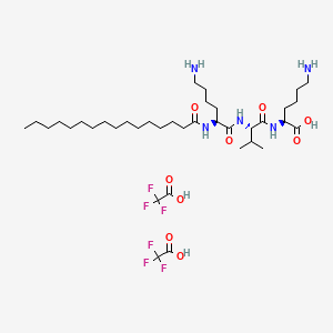 molecular formula C33H65N5O5 B612800 Palmitoyl tripeptide-5 bistrifluoracetate salt CAS No. 623172-56-5