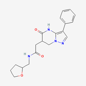 molecular formula C19H22N4O3 B6128162 N-(oxolan-2-ylmethyl)-2-(5-oxo-3-phenyl-6,7-dihydro-4H-pyrazolo[1,5-a]pyrimidin-6-yl)acetamide 