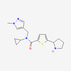 molecular formula C17H22N4OS B6128269 N-cyclopropyl-N-[(1-methylpyrazol-4-yl)methyl]-5-pyrrolidin-2-ylthiophene-2-carboxamide 