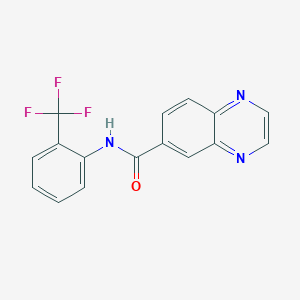 molecular formula C16H10F3N3O B6128292 N-[2-(trifluoromethyl)phenyl]quinoxaline-6-carboxamide 