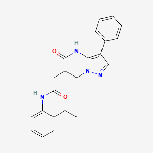 molecular formula C22H22N4O2 B6128395 N-(2-ethylphenyl)-2-(5-oxo-3-phenyl-6,7-dihydro-4H-pyrazolo[1,5-a]pyrimidin-6-yl)acetamide 