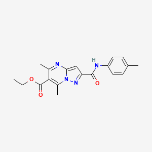 molecular formula C19H20N4O3 B6128645 ETHYL 5,7-DIMETHYL-2-(4-TOLUIDINOCARBONYL)PYRAZOLO[1,5-A]PYRIMIDINE-6-CARBOXYLATE 