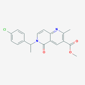 molecular formula C19H17ClN2O3 B6128682 methyl 6-[1-(4-chlorophenyl)ethyl]-2-methyl-5-oxo-5,6-dihydro-1,6-naphthyridine-3-carboxylate 
