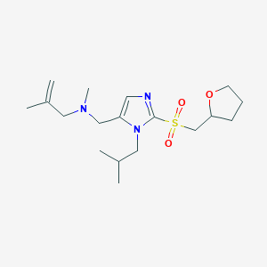 molecular formula C18H31N3O3S B6128764 N,2-dimethyl-N-[[3-(2-methylpropyl)-2-(oxolan-2-ylmethylsulfonyl)imidazol-4-yl]methyl]prop-2-en-1-amine 