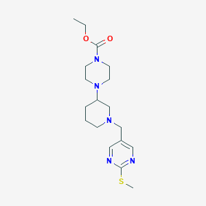 molecular formula C18H29N5O2S B6128930 Ethyl 4-[1-[(2-methylsulfanylpyrimidin-5-yl)methyl]piperidin-3-yl]piperazine-1-carboxylate 