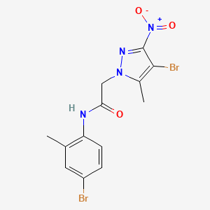 molecular formula C13H12Br2N4O3 B6128989 N-(4-BROMO-2-METHYLPHENYL)-2-(4-BROMO-5-METHYL-3-NITRO-1H-PYRAZOL-1-YL)ACETAMIDE 