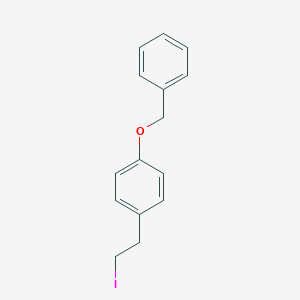 molecular formula C15H15IO B061290 1-((4-(2-Iodoethyl)phenoxy)methyl)benzene CAS No. 163930-30-1