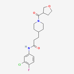 molecular formula C19H24ClFN2O3 B6129044 N-(3-chloro-4-fluorophenyl)-3-[1-(oxolane-3-carbonyl)piperidin-4-yl]propanamide 
