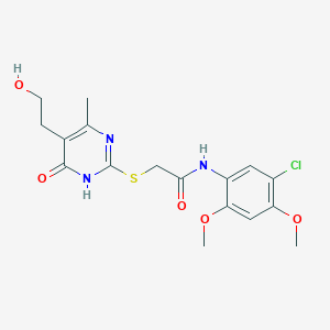 molecular formula C17H20ClN3O5S B6129132 N-(5-chloro-2,4-dimethoxyphenyl)-2-[[5-(2-hydroxyethyl)-4-methyl-6-oxo-1H-pyrimidin-2-yl]sulfanyl]acetamide 