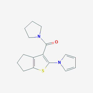 molecular formula C16H18N2OS B6129162 pyrrolidin-1-yl[2-(1H-pyrrol-1-yl)-5,6-dihydro-4H-cyclopenta[b]thiophen-3-yl]methanone 