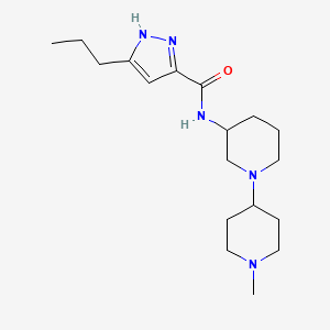 molecular formula C18H31N5O B6129202 N-[1-(1-methylpiperidin-4-yl)piperidin-3-yl]-5-propyl-1H-pyrazole-3-carboxamide 