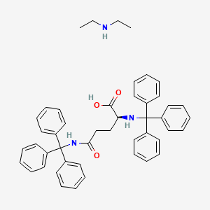 molecular formula C43H38N2O3 · C4H11N B612928 N-ethylethanamine;(2S)-5-oxo-2,5-bis(tritylamino)pentanoic acid CAS No. 474955-53-8